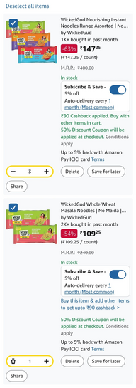 Wickedgud Noodles Loot (11 packets of 4 @171)