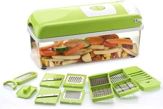 ARTO 12 in 1 Multipurpose Chopper, Fruits & Vegetable Cutters, Grater Peeler Chipser, for Kitchen, Food Grade Body, Easy to Clean Slicer Dicer, Chopper for Kitchen (Plastic)