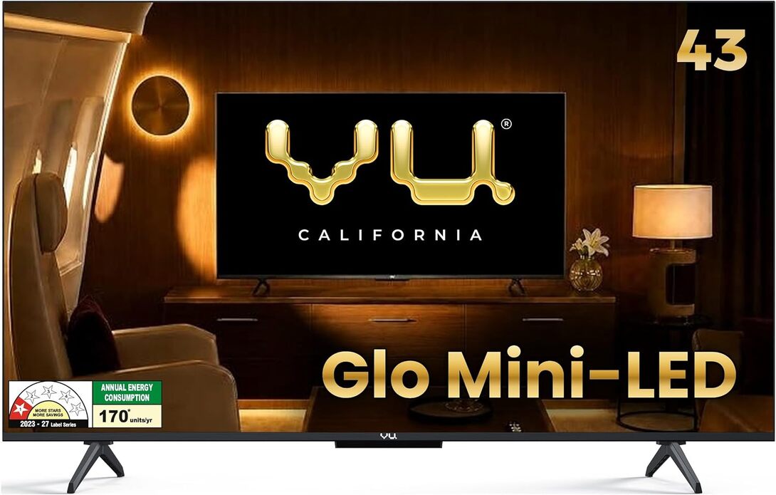 Vu California 108cm (43 inches) Glo MiniLED Google 4K TV VUGLOMINILED 2026