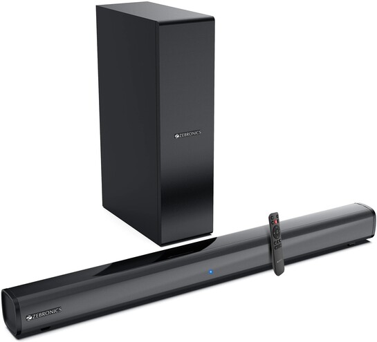 ZEBRONICS JUKE BAR 3903 (SBSPK C6), Virtual 5.1 Surround, Dual Driver, BTv5.1 120 W Bluetooth Soundbar (Black, 2.1 Channel)