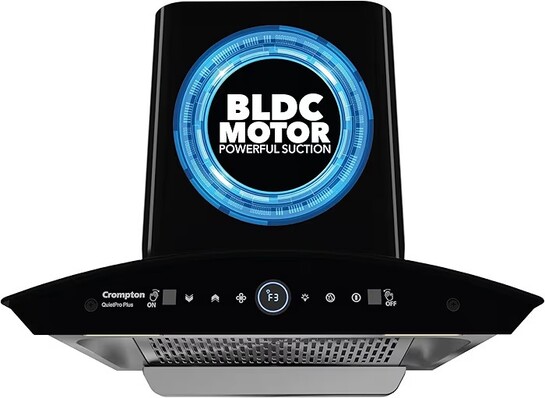 [Mumbai]  Crompton QuietPro Plus BLDC 1600m3/hr 60cm Curved Chimney| Filterless Intelligent Autoclean|