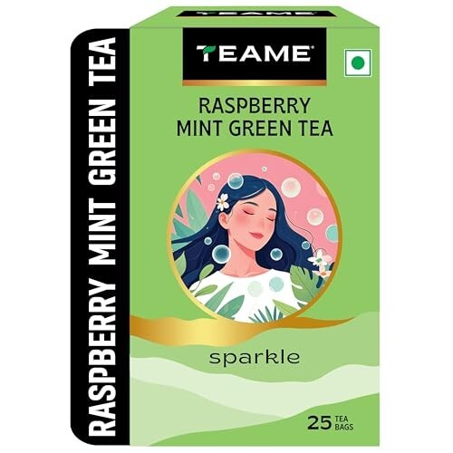 TE-A-ME Green Teabags Raspberry and Mint Flavour | Green Tea Bags 25 pcs [Apply 50% coupon]