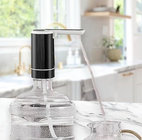 GLUN ® Rechargable Water Dispenser, Portable Automatic Foldable Nozzle Water Dispenser Pump, Type-C Cable Pump for 5 to 20 Litre Bottle, Multicolor
