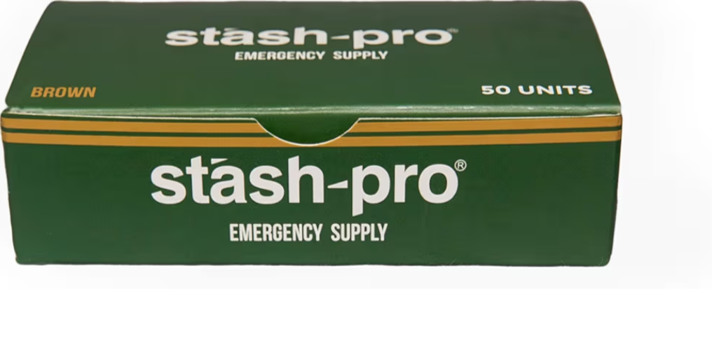 Stash-Pro Emergency Supply Rolling Papers Box – 50 Booklets | Each Booklet: 3 King Size (109×45mm) Natural Brown Papers + 3 Roach Tips | Slow Burn Rolling Papers