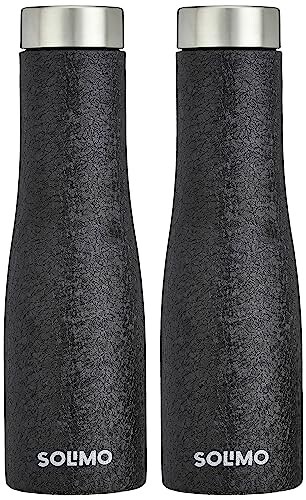 Amazon Brand - Solimo Stainless Steel Fridge Water Bottles | Set of 2 