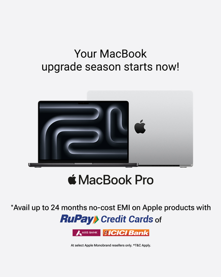 iPhone, Mac, iPad, Apple Watch & AirPods - No Cost EMI using RuPay Credit Cards