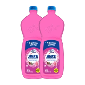 Lizol Shakti Disinfectant Surface Cleaner,& Floor, Bathroom, Kitchen,Tile, Not Phenyl Rose Fresh (2 x 900 ml)