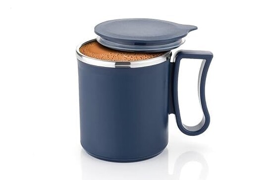 ADD2CART 180 ML Coffee Mug with lid, Insulated Stainless Steel, Tea Milk Mug, Inner Stylist Double wall Cup, Cylindrical Shape, Multicolored, Perfect as a Gift for Home, Office, or Restaurant use