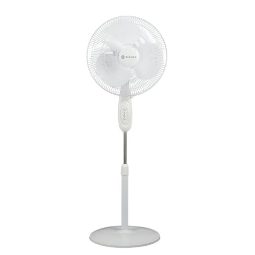 SINGER Brissa 31 High Air Delivery Pedestal Fan | 60W Power Saving | 100% Copper Motor | 75 CMM Air Flow | Silent Operation | Adjustable Height | 2 Years Warranty | ISI Certified