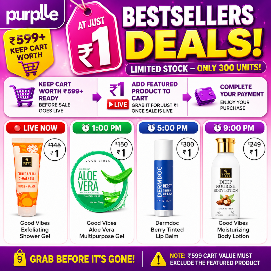 Purplle: ₹1 Bestseller Deals on Beauty & Personal Care Products 