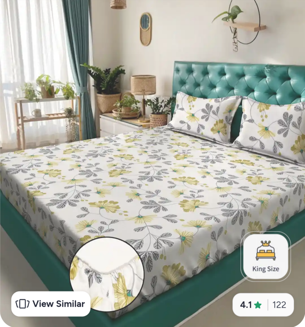 Klotthe Bedsheets (300TC) upto 89% off +8% off with coupon 