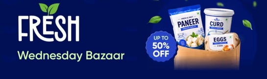 Swiggy Instamart: Fresh Wednesday Bazaar upto 50% Off on Dairy Products (26th August)