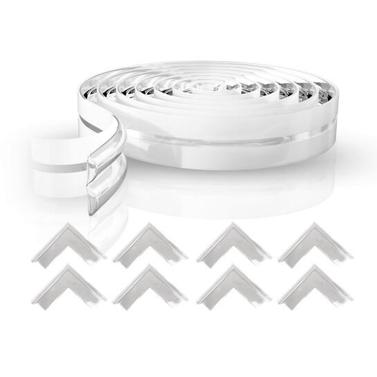 Baby Safety & Protection Kit 2 in 1 | Long Safety Strip & 8 Large Corner Guards | Drawer Safety, Child Safety, Baby Proofing, Kids Safety Products, Edge Protection, Cabinet Safety