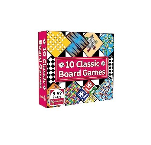 popcorn Games & Puzzles Classic Board Games for Smart Kids (10 in 1)