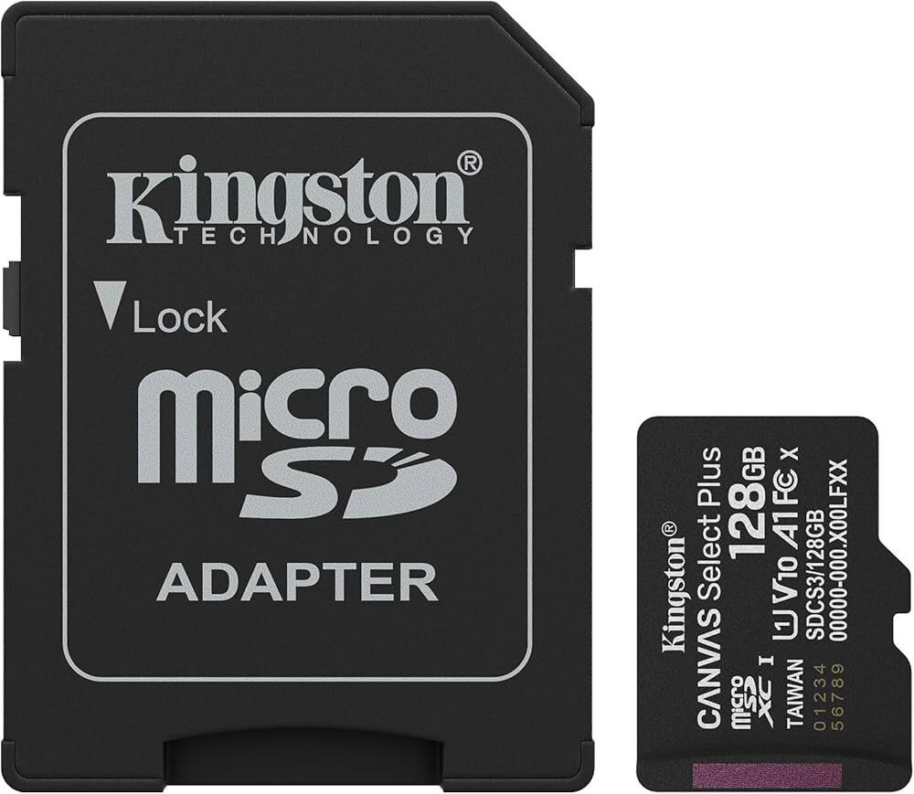 Kingston 128GB Canvas Select Plus microSD Card | Read Up to 150MB/s | V10 A1 UHS-I | with SD Adapter | SDCS3/128GB