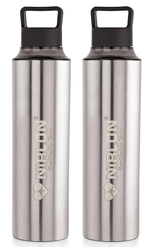 NIRLON Eco Pure Single Wall Stainless Steel Water Bottle, Water Bottles For Fridge Pack of 2