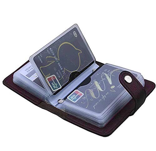 Stealodeal Brown 28 Slots Leather Debit/Credit/ATM Men & Women Card Holder