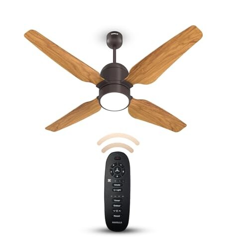Havells 1200mm Momenta Underlight BLDC+ Ceiling Fan (Smoke Brown Pine Wood)