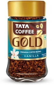 Tata Coffee Gold Premium Blend, Full Bodied Taste & Rich Aroma Instant Coffee (50 g, Vanilla Flavoured)