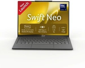 Acer Swift Neo AI PC Intel Core Ultra 5 125H - (8 GB/512 GB SSD/Windows 11 Home) SFN14-55 Notebook (14 inch, Steel Gray, 1.25 kg, With MS Office)