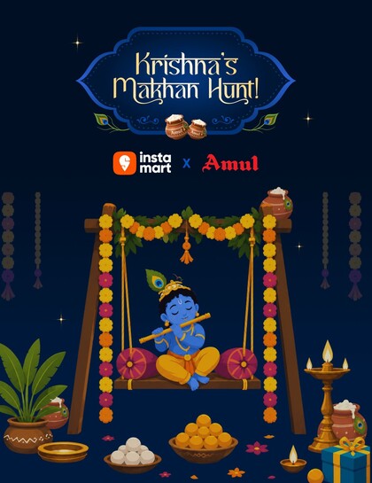 Krishna's Makhan Hunt | 5% discount on Amul products