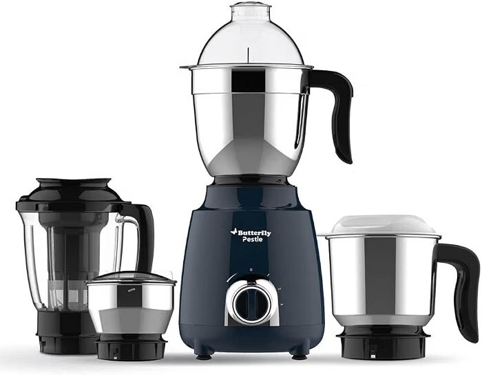 Butterfly Pestle 750W Mixer Grinder with 4 Jars | 3 Stainless Steel Jars & 1 Juicer