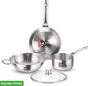 MILTON Procook Cookware Saucepan, Frypan, Kadai with Glass Lid In...more
