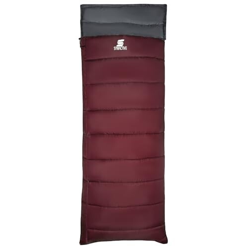 Amazon Brand - Symactive Sleeping Bag (Maroon, for Adults Upto 6.8 Ft)