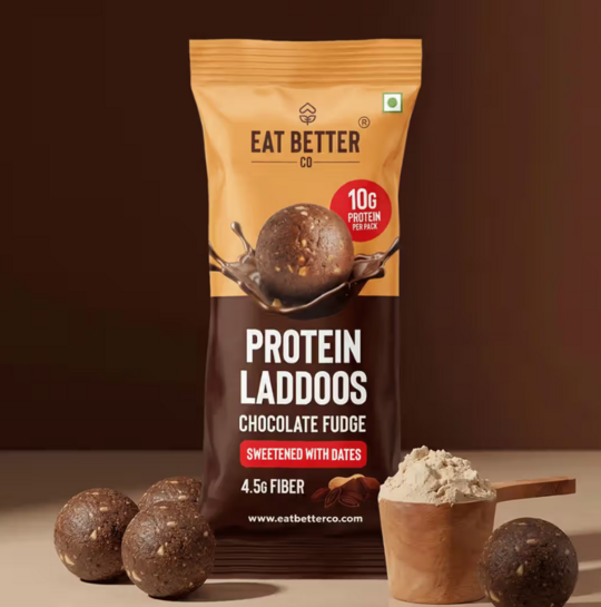 Eat Better Co - 10G Protein Laddoo - Chocolate Fudge - 4 Laddoos - 10gm Protein Per Pack on Instamart