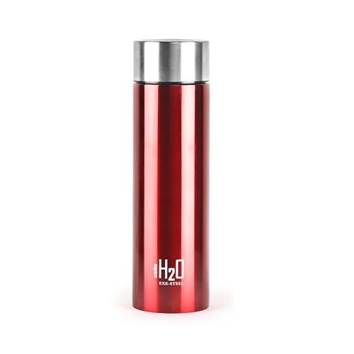 CELLO H2O Stainless Steel Water Bottle for Office & Daily Use 1000 ml, Red | Single Wall Freezer & Fridge Safe, Lightweight & Stylish Leakproof Rustproof Steel Water Bottle for School, Gym & Travel