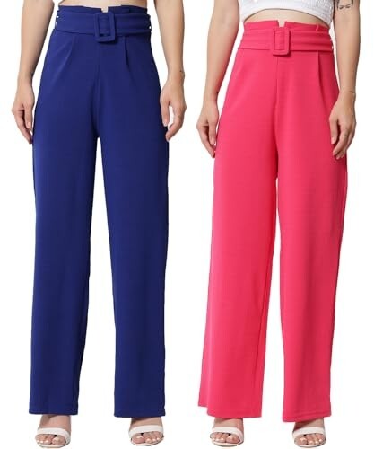 KOTTY Women High Rise Regular Casual Pants
