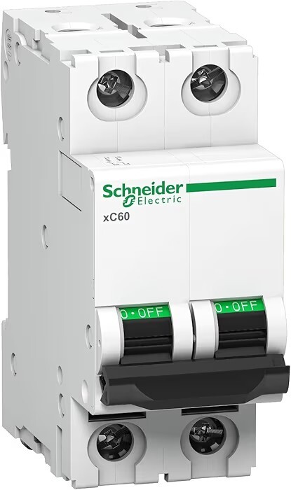 Schneider Electric Acti9 32A 2-Pole MCB (C Curve, Multicolour) | Miniature Circuit Breaker for Overload & Short-Circuit Protection