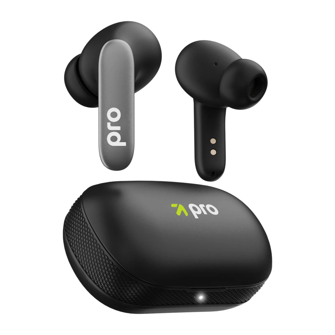 GOBOULT K60 TWS Earbuds with Environmental Noise Cancellation (IPX5 Water Resistant, Fast Charging, Black)