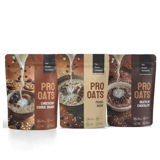 Lowest price- Snack Company PRO OATS: Chocolate Lover's Trio - Pack of 3 at ₹325