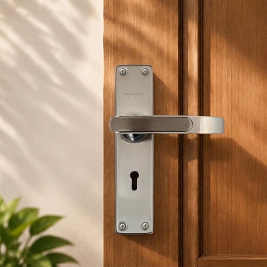 Amazon Basics Mortise Door Lock Handle Set | BIS Certified Brass Lock Body |  Includes 3 Keys 