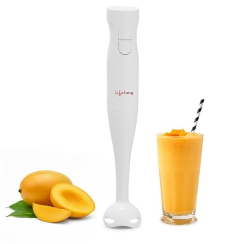 Lifelong 300W Electric Hand Blender for Kitchen | Dual Speed Control | Detachable Stainless Steel Blade | Easy Click Fit Locking | Multipurpose Blender for Smoothies & Juices