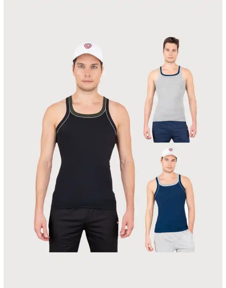 Zepto - Lux Cozi Men's Gym Vest High Moisture Absorbency 3 Pcs