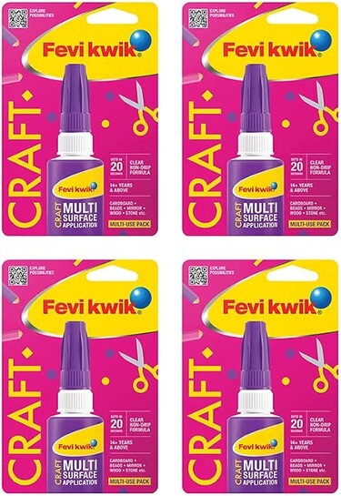 Fevikwik Craft 6 GM | Instant glue for crafting | Multi surface application | Clear non drip formula  (Pack of 4)