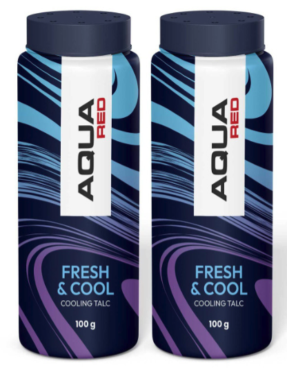 AQUA RED 2Pcs Talc Powder - 100 g Each