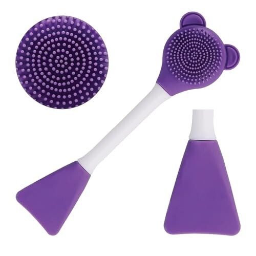 TEMPERIA (1 pcs) 2 in 1 Silicone Face Scrubber Brush for Men & Women - Facial Massager Tool for Cleansing - Exfoliating Brush for Face Wash Scrub (Random Colors) (MN02)