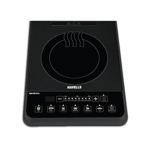 Havells Cook Pro PB 16 1600W Induction Cooktop with Push Buttons (Black)