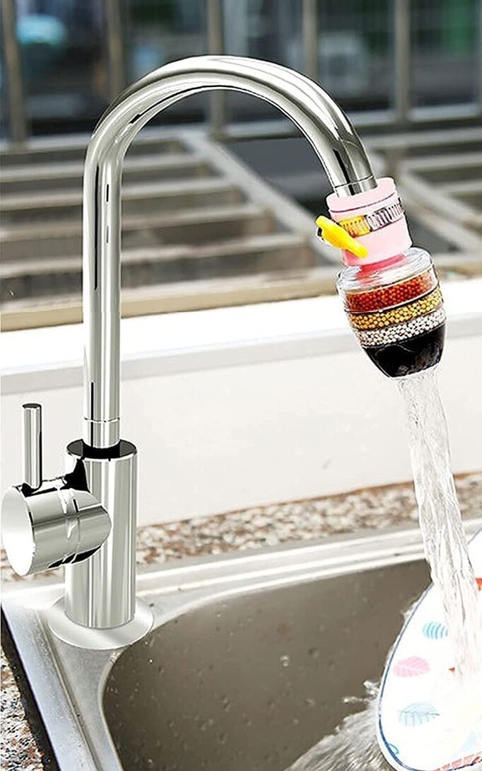 ARTO Activated Carbon Faucet Water Filters Universal Interface Home Kitchen Faucet Tap Water | Tap Filter Multilayer | Clean Purifier Filter Cartridge Five Layer Water Filter-Pack of 1
