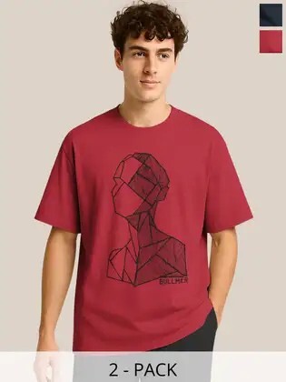 Bullmer Tshirts Pack of 2 upto 87% off starting From Rs.384