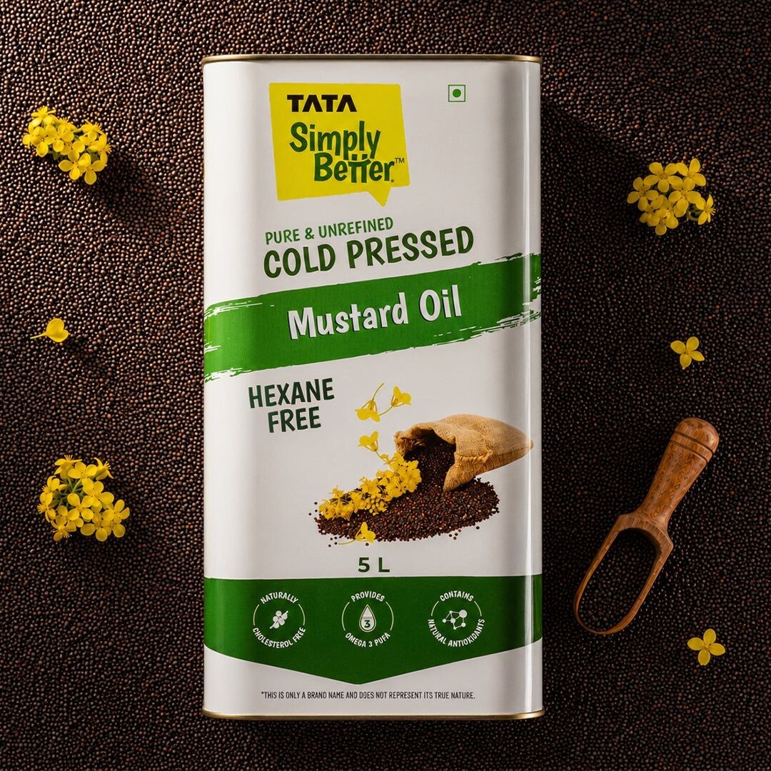 Tata Simply Better Mustard Oil 5L | Cold-pressed | @160rs/L (effectively)