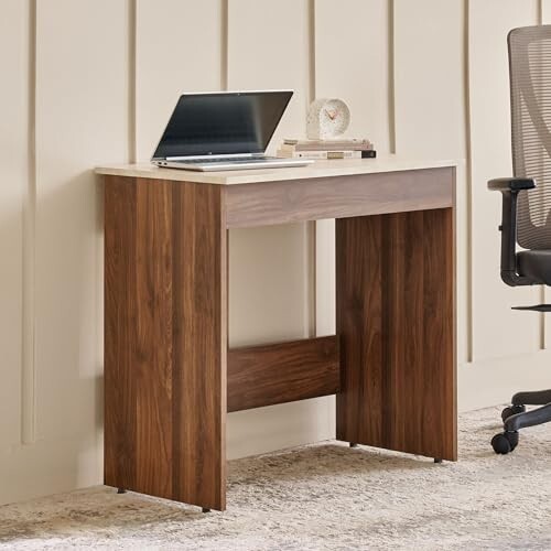 Home Centre | Addison Compact Study Desk | Engineered Wood | Brown | 1 Year Warranty