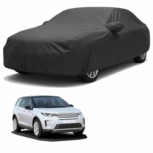 Sulfar 100% Water Resistant Car Body Cover Compatible with Mirror for Land Rover Discovery Sport (Triple Stitched, Full Bottom Elastic, Dark Grey)