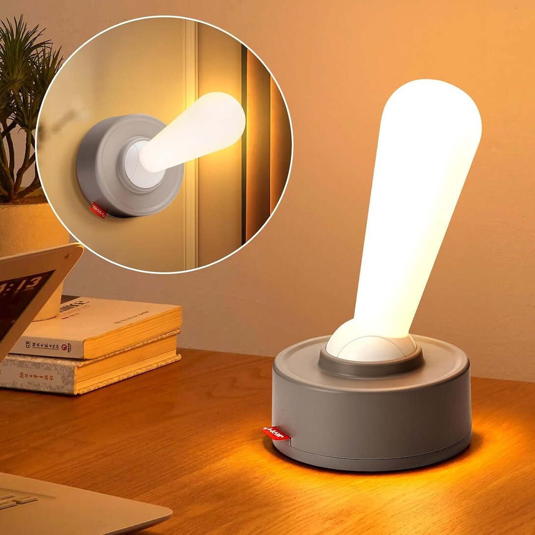 Lever Light Night Light for Kids Adults, Unique Shake Toggle Switch Stick Lamp LED Night Light, Portable Rechargeable Wireless Wall Lights for Bedroom