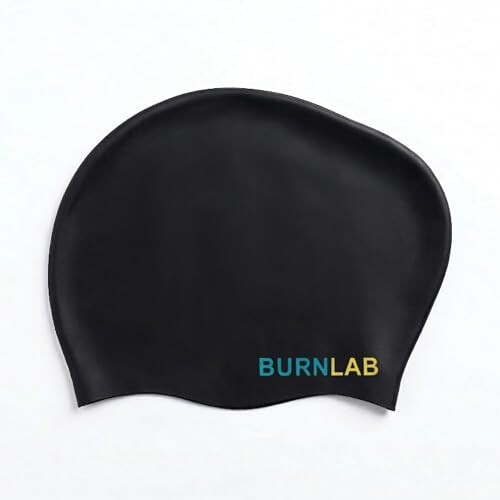 MOQ -2 | Burnlab Silicone Swimming Cap for Long Hair, Comfortable Fit for Pool Use, Adult (Black)