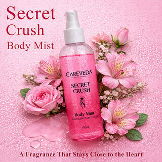 Careveda Secret Crush Body Mist 100Ml | Long Lasting Fruity Floral Fragrance | Refreshing Perfume Spray For Women | Premium Collection 