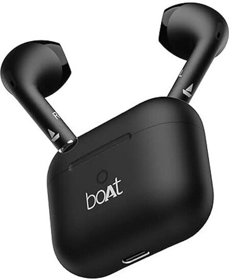 boAt Airdopes Alpha,35H Battery, 13mm Drivers,ENx, App Support Bluetooth Headset (Jet Black, In the Ear)